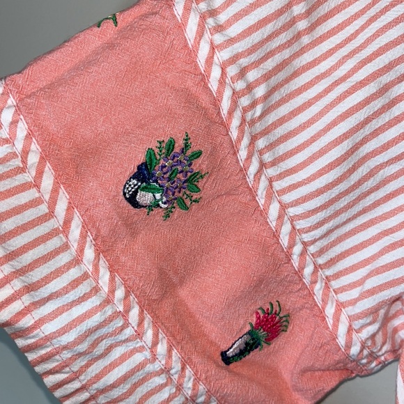 Vintage 80s Striped Flowerpot Smock Dress - Picture 5 of 5